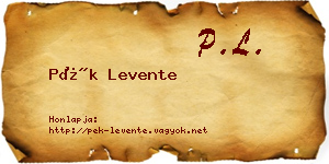 Pék Levente névjegykártya