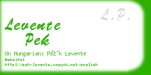 levente pek business card